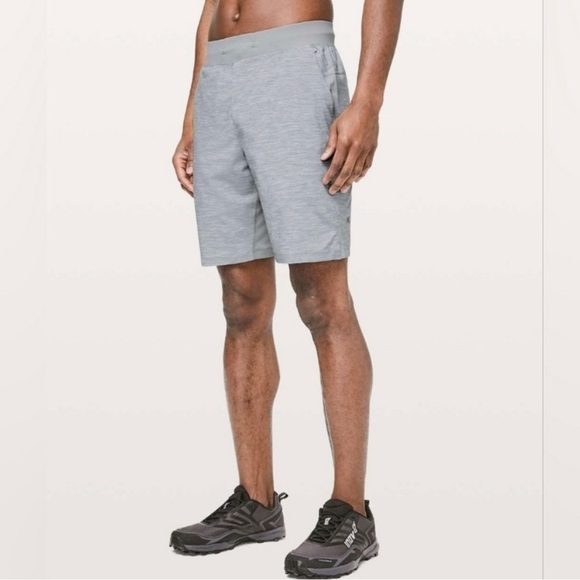 Lululemon T.H.E. Short *Linerless 9” Heather Allover Sea Salt Light Cast Gray M - Picture 1 of 9